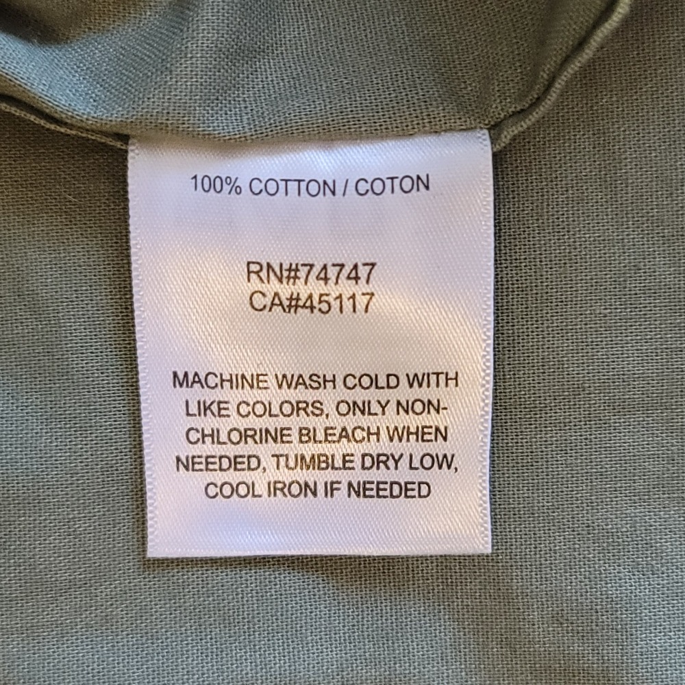 Red Head Button Down Shirt Mens 2XL Olive Green Short Sleeve Dual Pocket Cotton - Picture 5 of 8